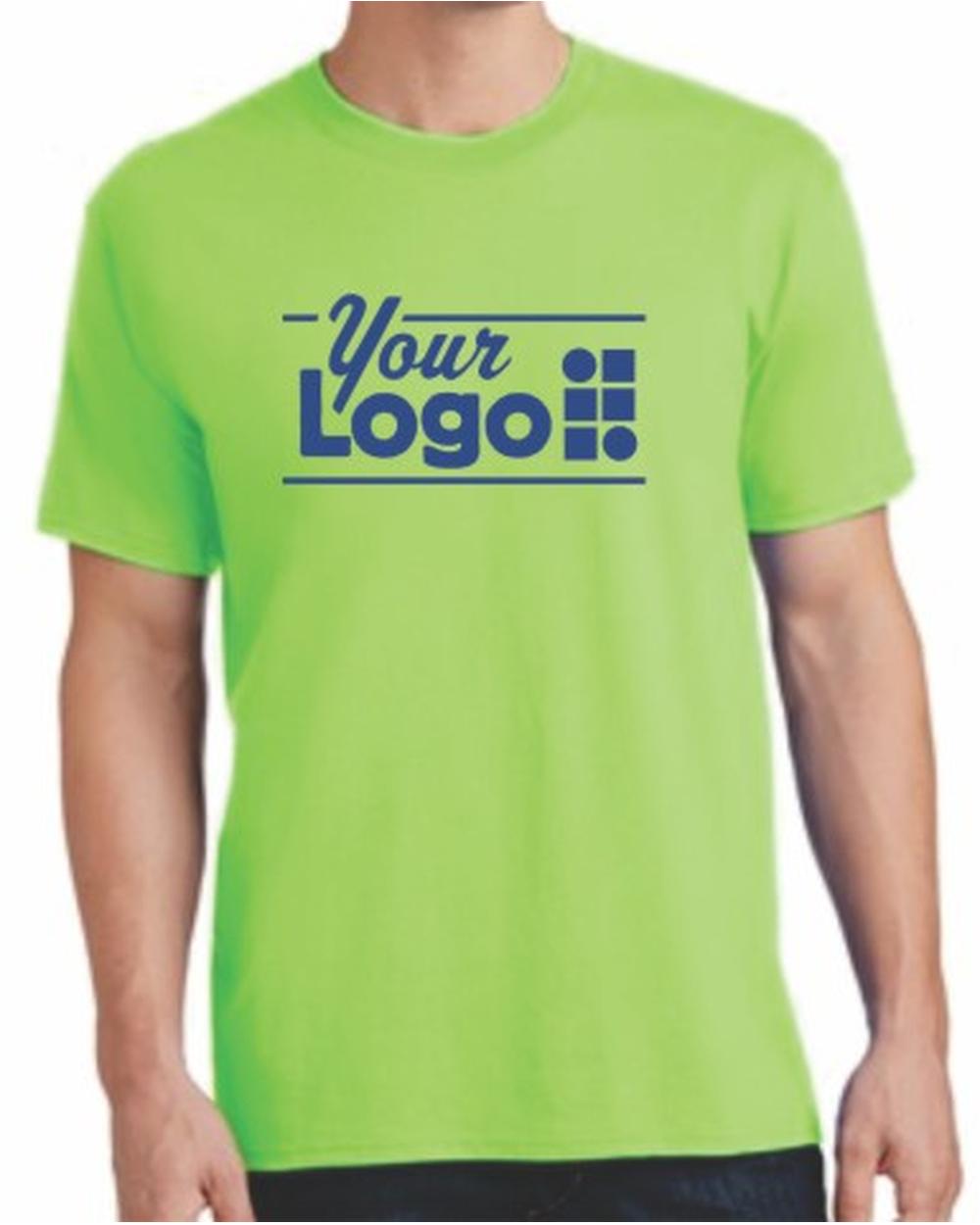 Port & Company S/S Core Cotton Custom T-Shirt, color: Neon Green