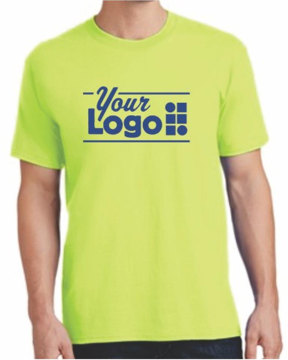 Port & Company S/S Core Cotton Custom T-Shirt, color: Neon Yellow