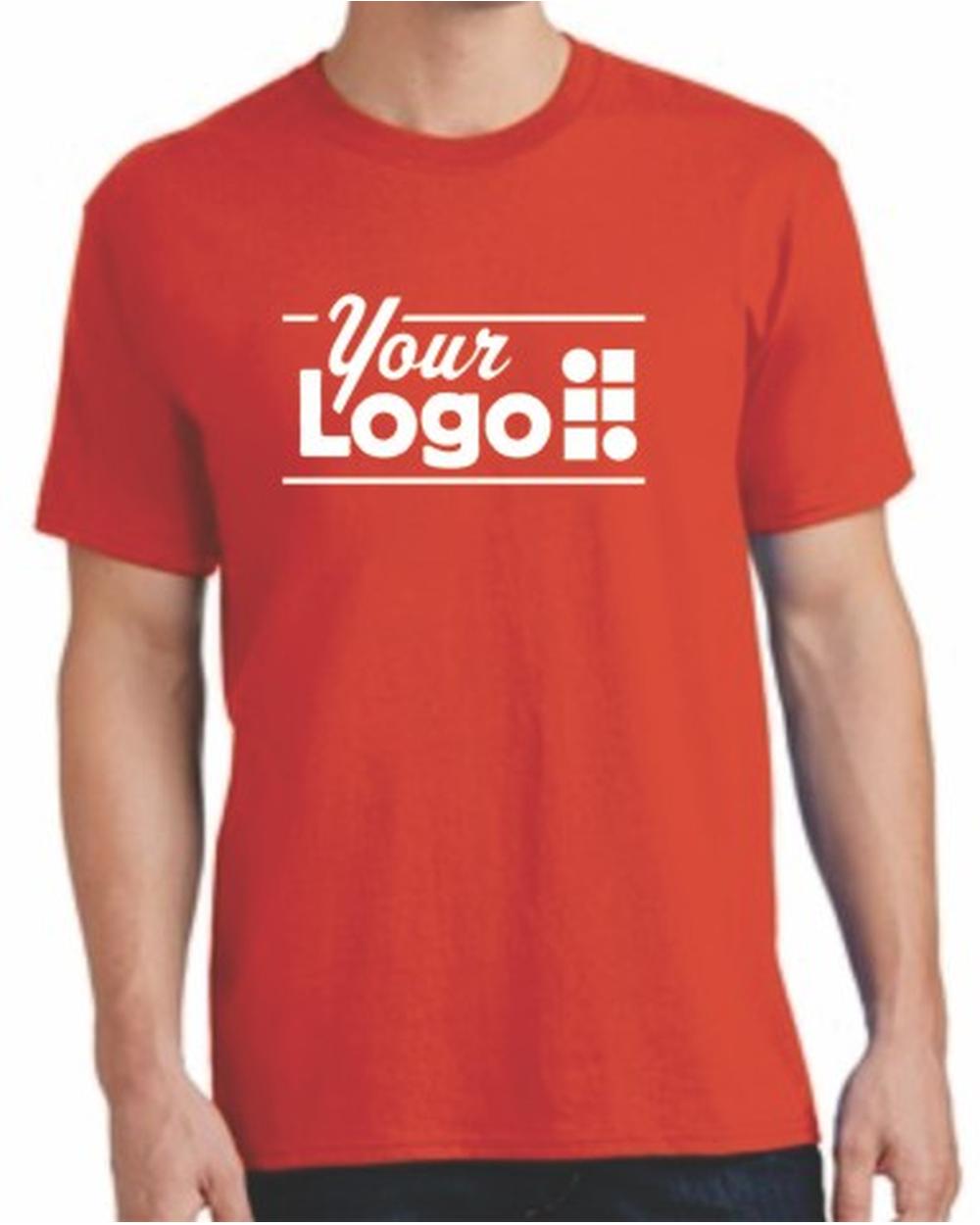 Port & Company S/S Core Cotton Custom T-Shirt, color: Orange