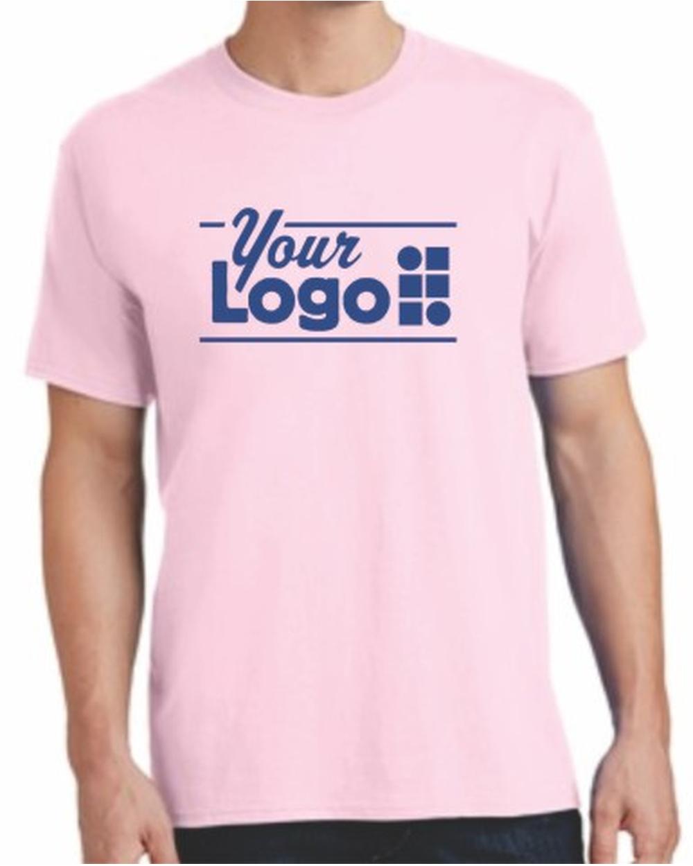 Port & Company S/S Core Cotton Custom T-Shirt, color: Pale Pink