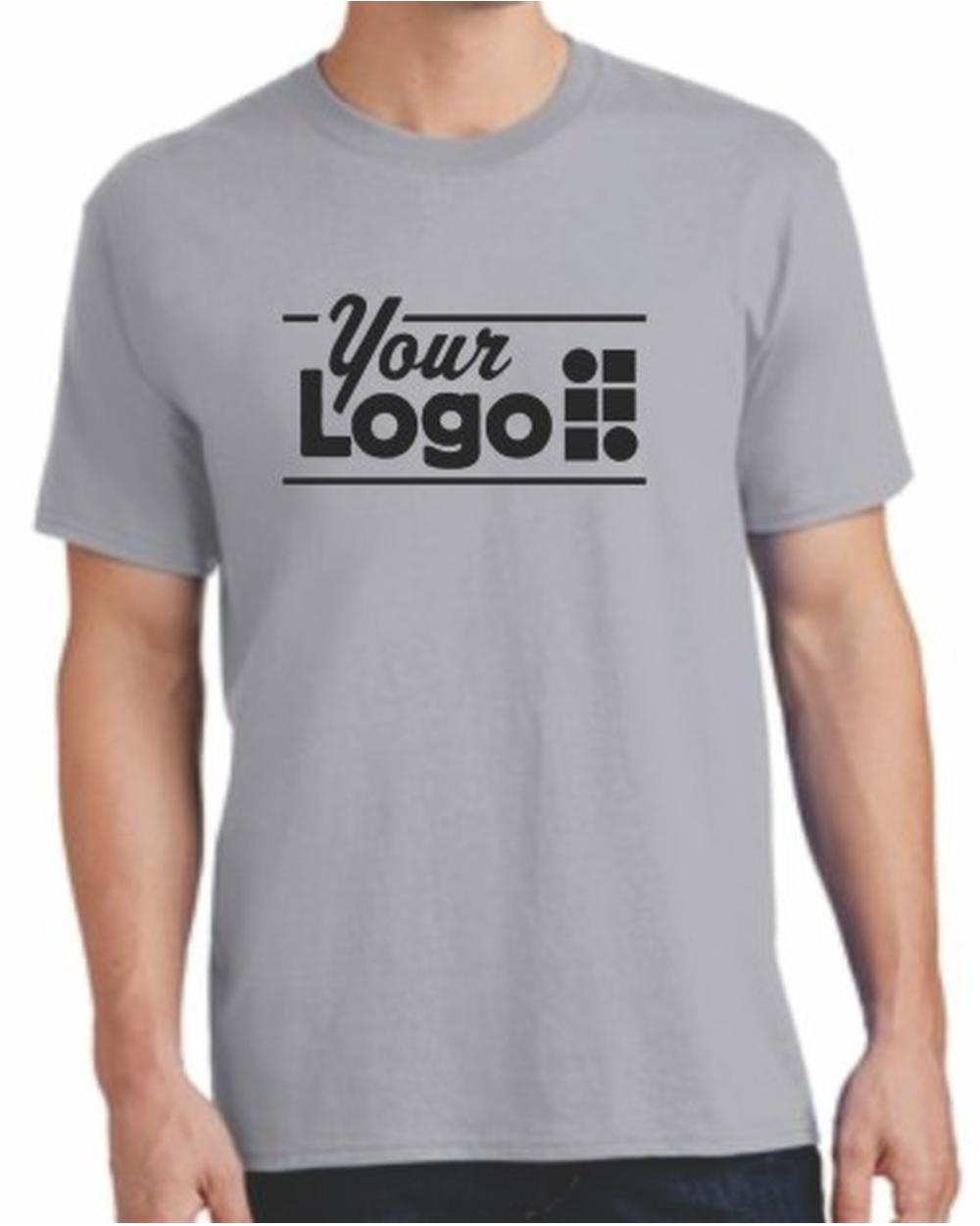 Port & Company S/S Cotton Custom T-Shirt, color: Silver