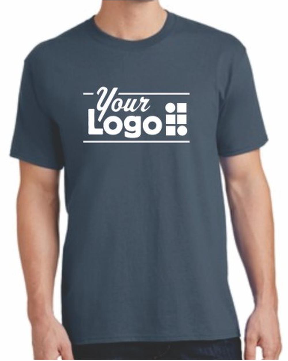 Port & Company S/S Cotton Custom T-Shirt, color: Steel Blue