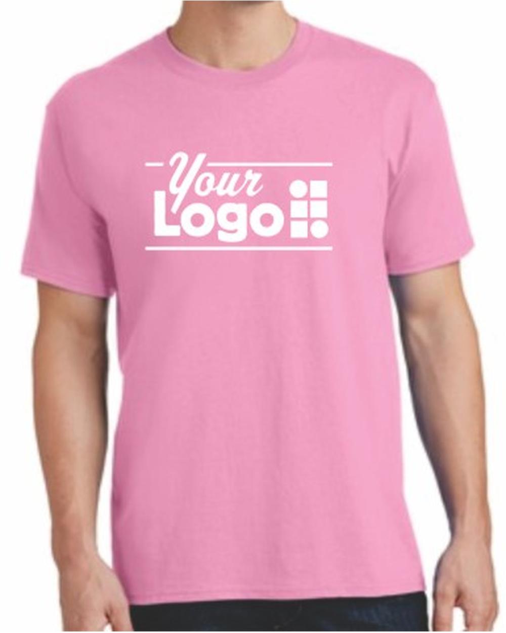 Port & Company S/S Cotton Custom T-Shirt, color: Candy Pink