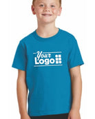 Port & Company S/S Core Cotton Custom T-Shirt, color: Neon Blue