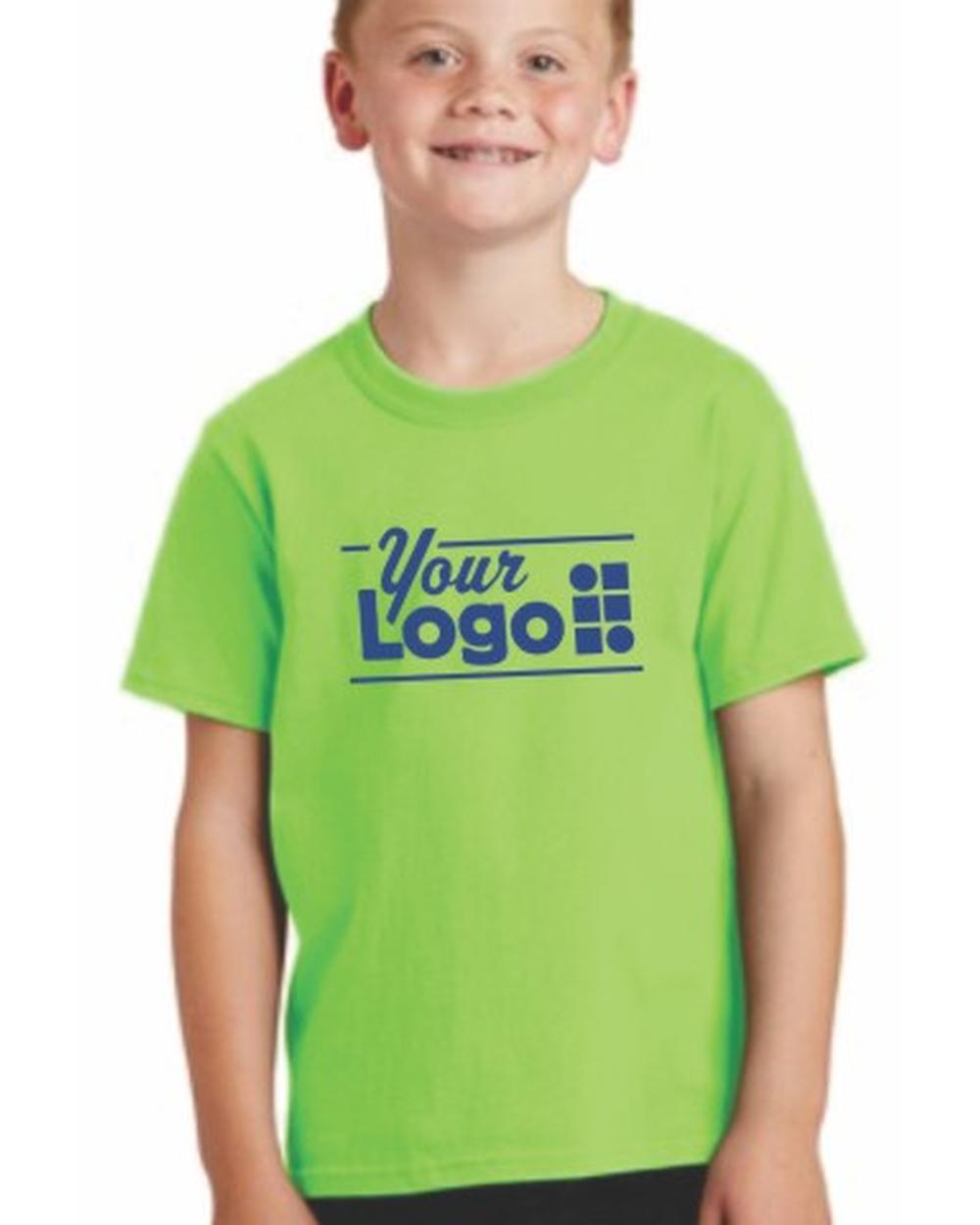 Port & Company S/S Core Cotton Custom T-Shirt, color: Neon Green
