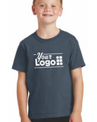 Port & Company S/S Core Cotton Custom T-Shirt, color: Steel Blue