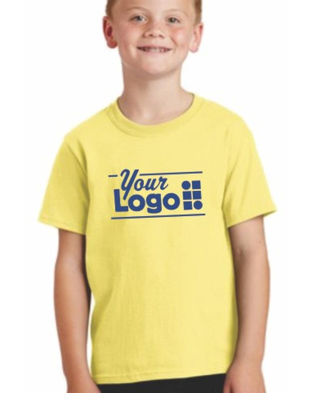 Port & Company S/S Core Cotton Custom T-Shirt, color: Yellow