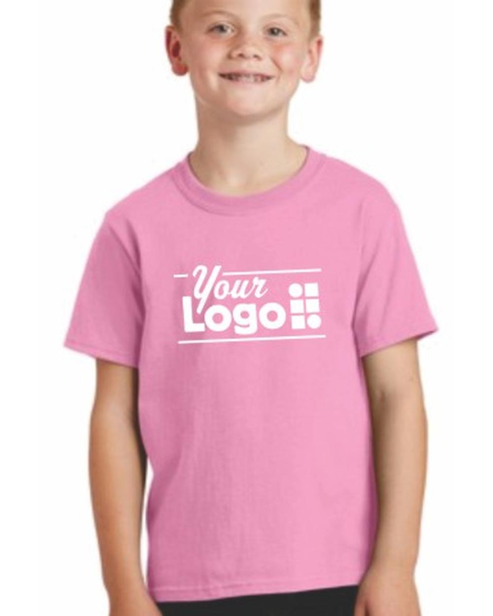 Port & Company S/S Core Cotton Custom T-Shirt, color: Candy Pink