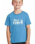 Port & Company S/S Core Cotton Custom T-Shirt, color: Aquatic Blue