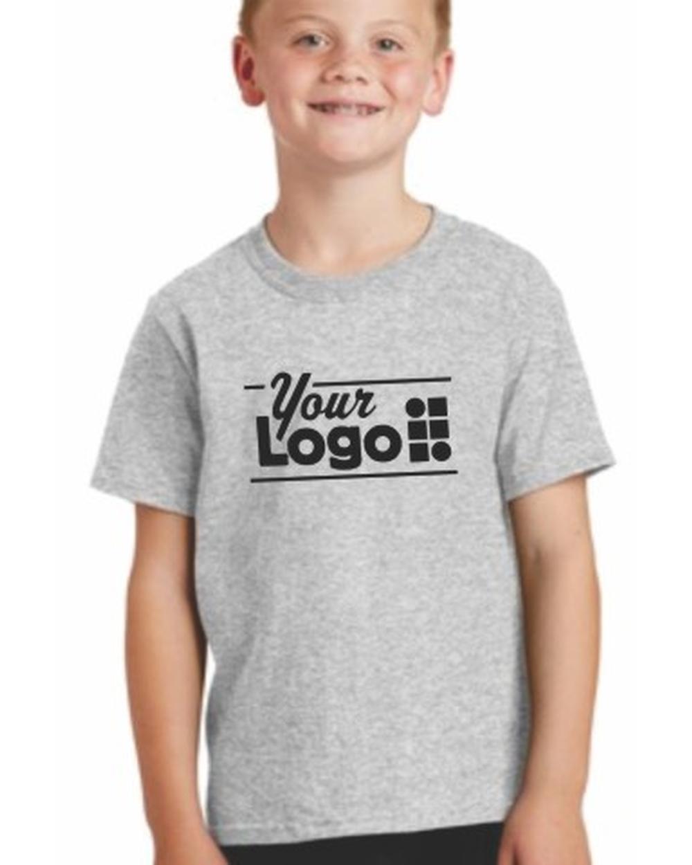 Port & Company S/S Core Cotton Custom T-Shirt, color: Ash