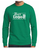Port & Company L/S Blend Crewneck Custom T-Shirt, color: Kelly