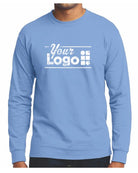 Port & Company L/S Blend Crewneck Custom T-Shirt, color: Light Blue
