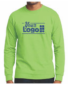Port & Company L/S Blend Crewneck Custom T-Shirt, color: Lime