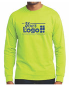 Port & Company L/S Blend Crewneck Custom T-Shirt, color: Safety Green