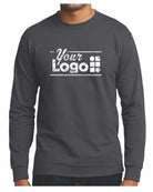 Port & Company L/S Blend Crewneck Custom T-Shirt, color: Charcoal