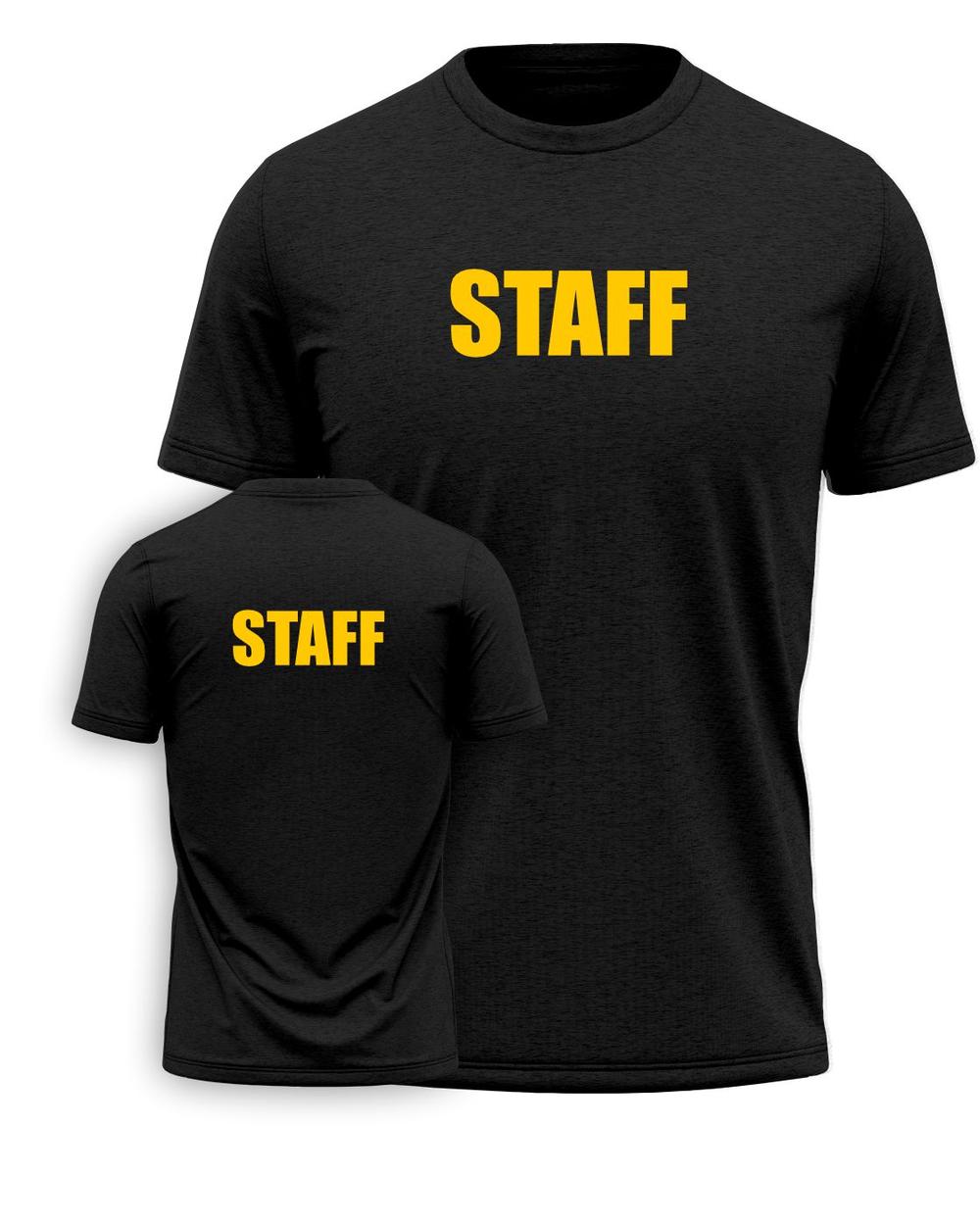 Port & Company S/S Staff Titled T-Shirt, color: Black/Gold