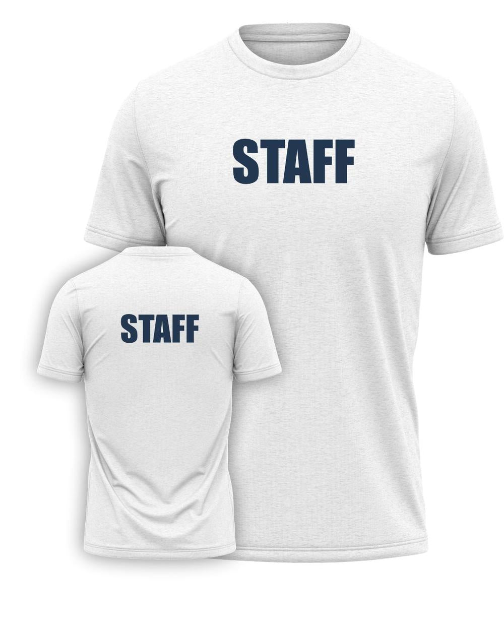 Port & Company S/S Staff Titled T-Shirt, color: White/Navy