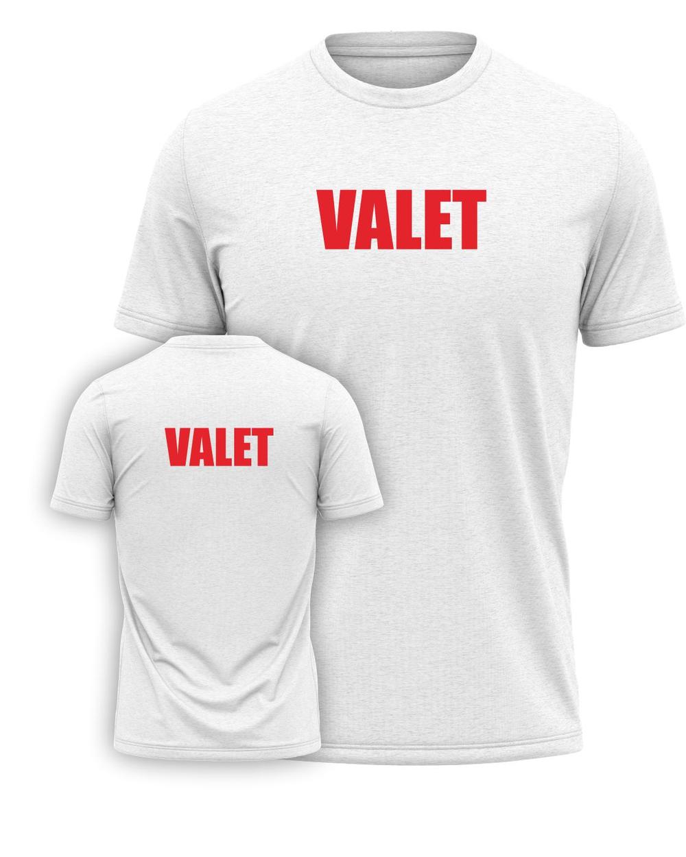 Port & Company S/S Valet Titled T-Shirt, color: White/Red