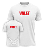 Port & Company S/S Valet Titled T-Shirt, color: White/Red
