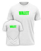Port & Company S/S Valet Titled T-Shirt, color: White/Neon Green