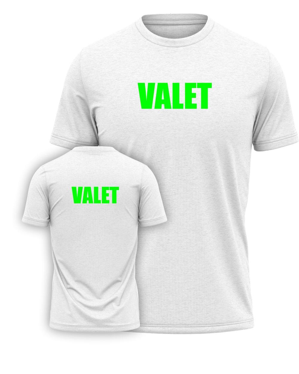 Port & Company S/S Valet Titled T-Shirt, color: White/Neon Green