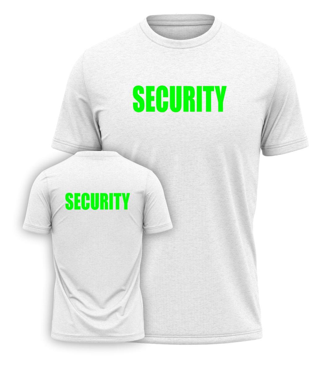 Port & Company S/S Security Titled T-Shirt, color: White/Neon Green