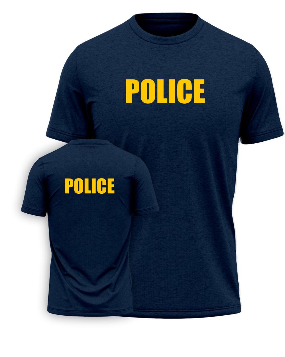 Port & Company S/S Police Titled T-Shirt, color: Navy/Gold