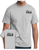 Port & Company S/S Blend Pocket Custom T-Shirt, color: Ash