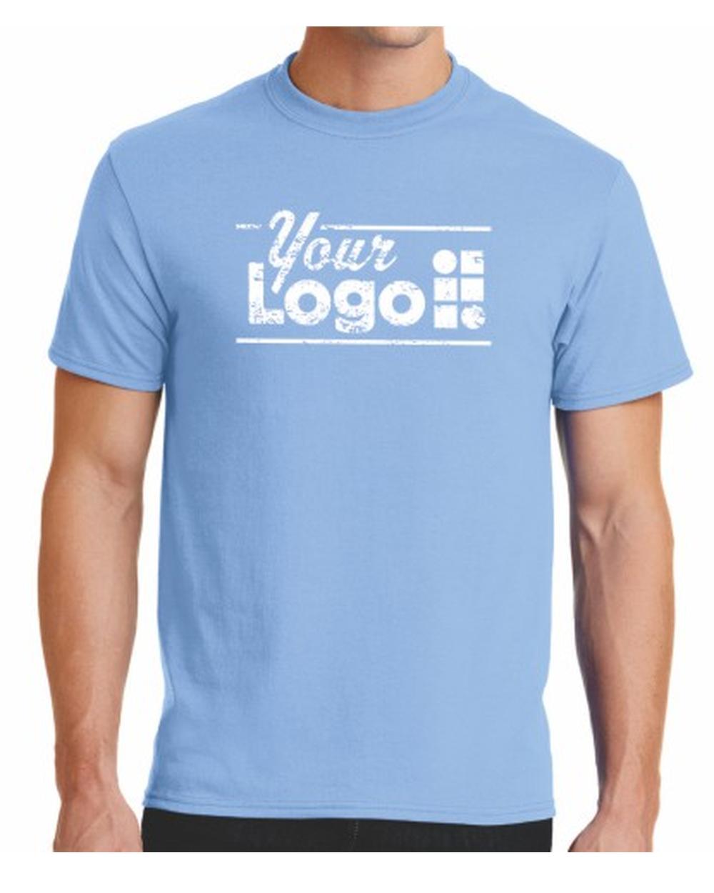 Port & Company S/S Blend Crewneck Custom T-Shirt, color: Light Blue