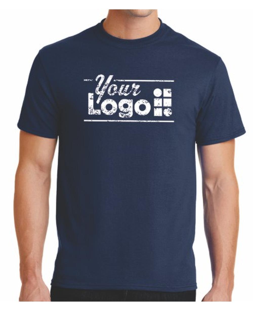 Port & Company S/S Blend Crewneck Custom T-Shirt, color: Navy