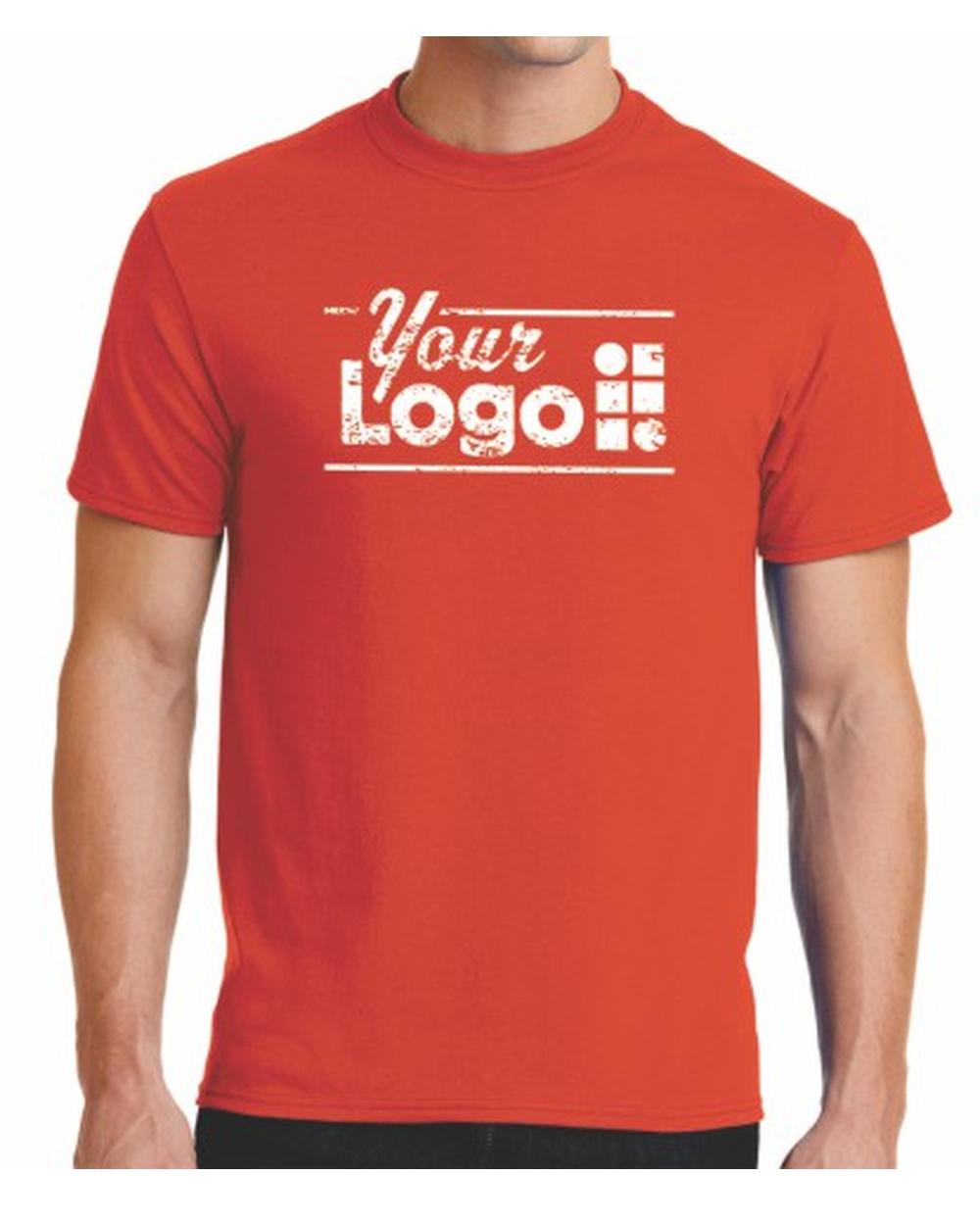 Port & Company S/S Blend Crewneck Custom T-Shirt, color: Orange