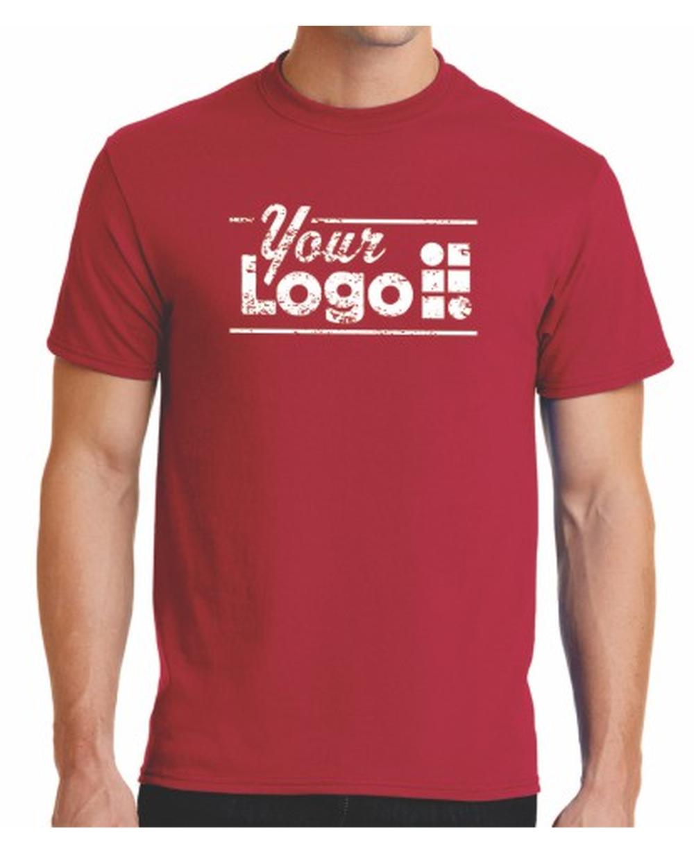 Port & Company S/S Blend Crewneck Custom T-Shirt, color: Red