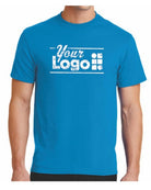 Port & Company S/S Blend Crewneck Custom T-Shirt, color: Sapphire