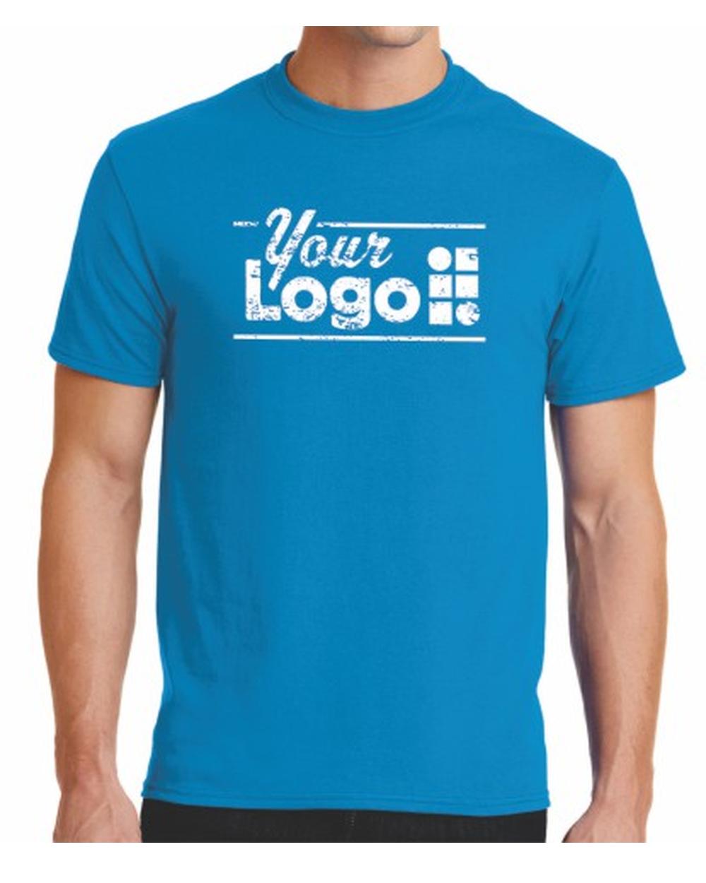 Port & Company S/S Blend Crewneck Custom T-Shirt, color: Sapphire