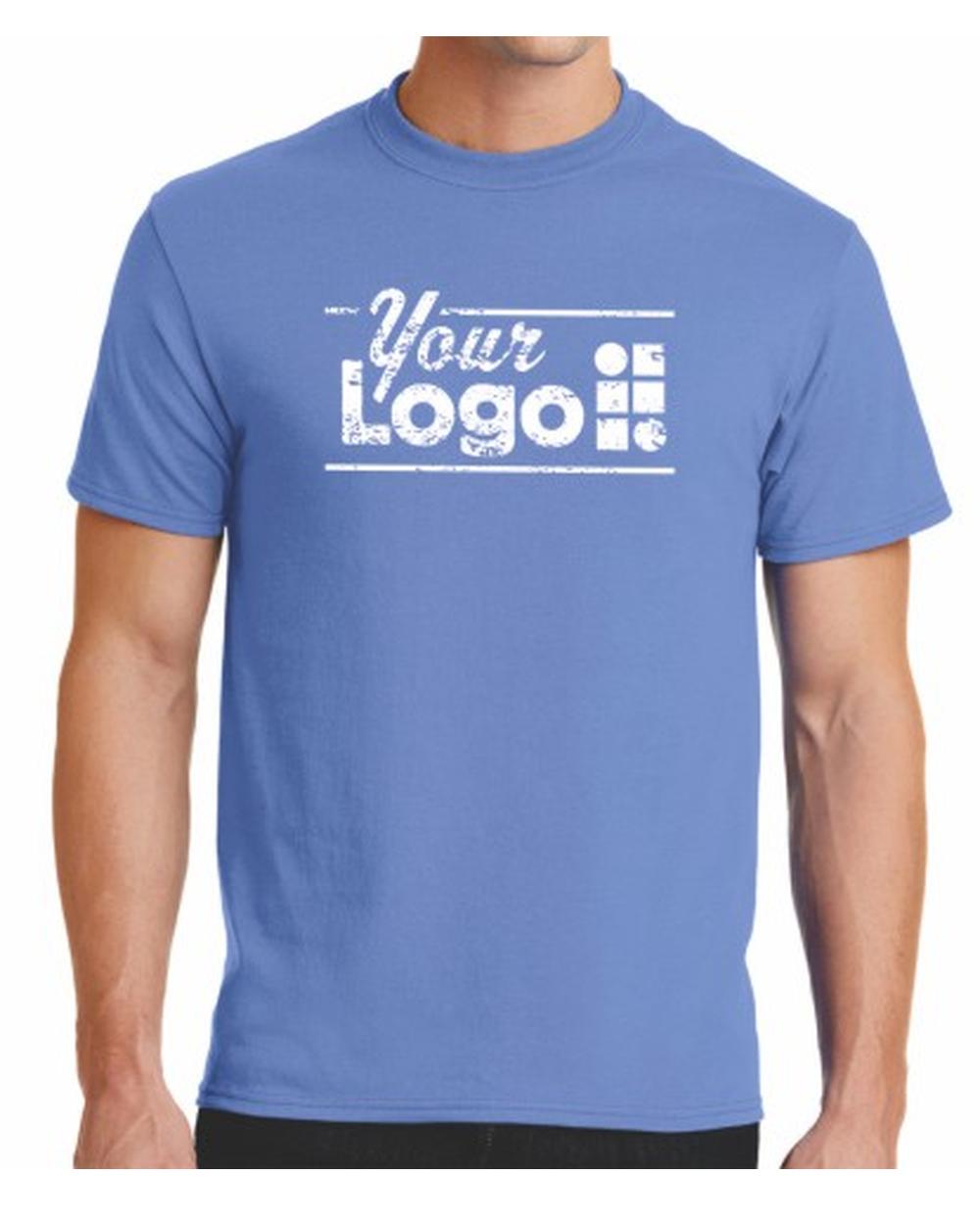 Port & Company S/S Blend Crewneck Custom T-Shirt, color: Carolina Blue