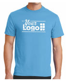 Port & Company S/S Blend Crewneck Custom T-Shirt, color: Aquatic Blue