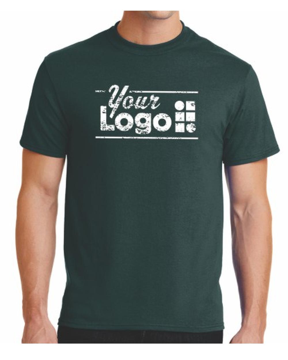 Port & Company S/S Blend Crewneck Custom T-Shirt, color: Dark Green