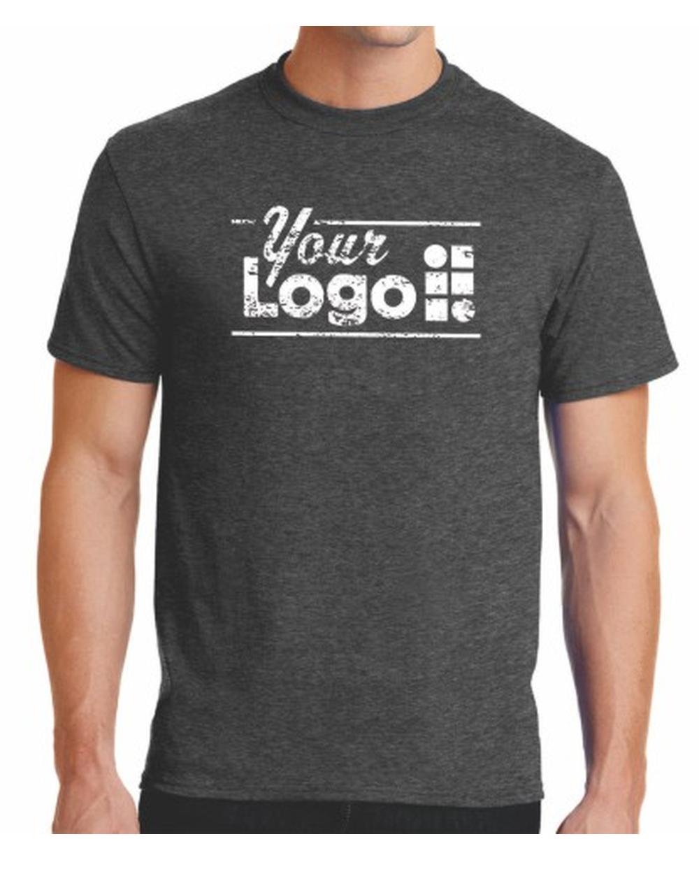 Port & Company S/S Blend Crewneck Custom T-Shirt, color: Dark Heather Grey