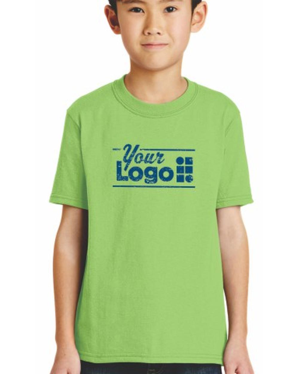 Port & Company S/S Blend Crewneck Custom T-Shirt, color: Lime