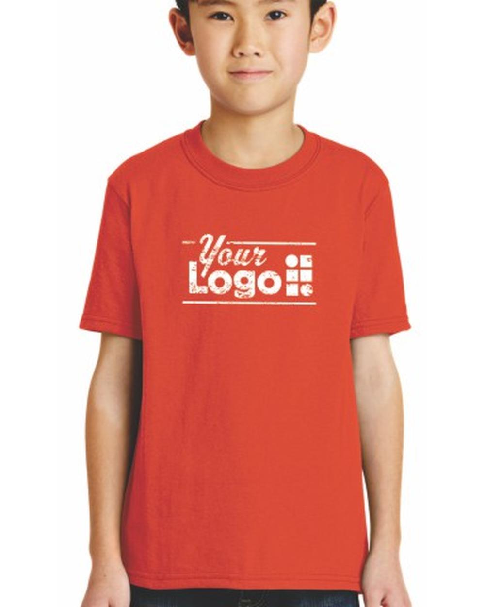 Port & Company S/S Blend Crewneck Custom T-Shirt, color: Orange