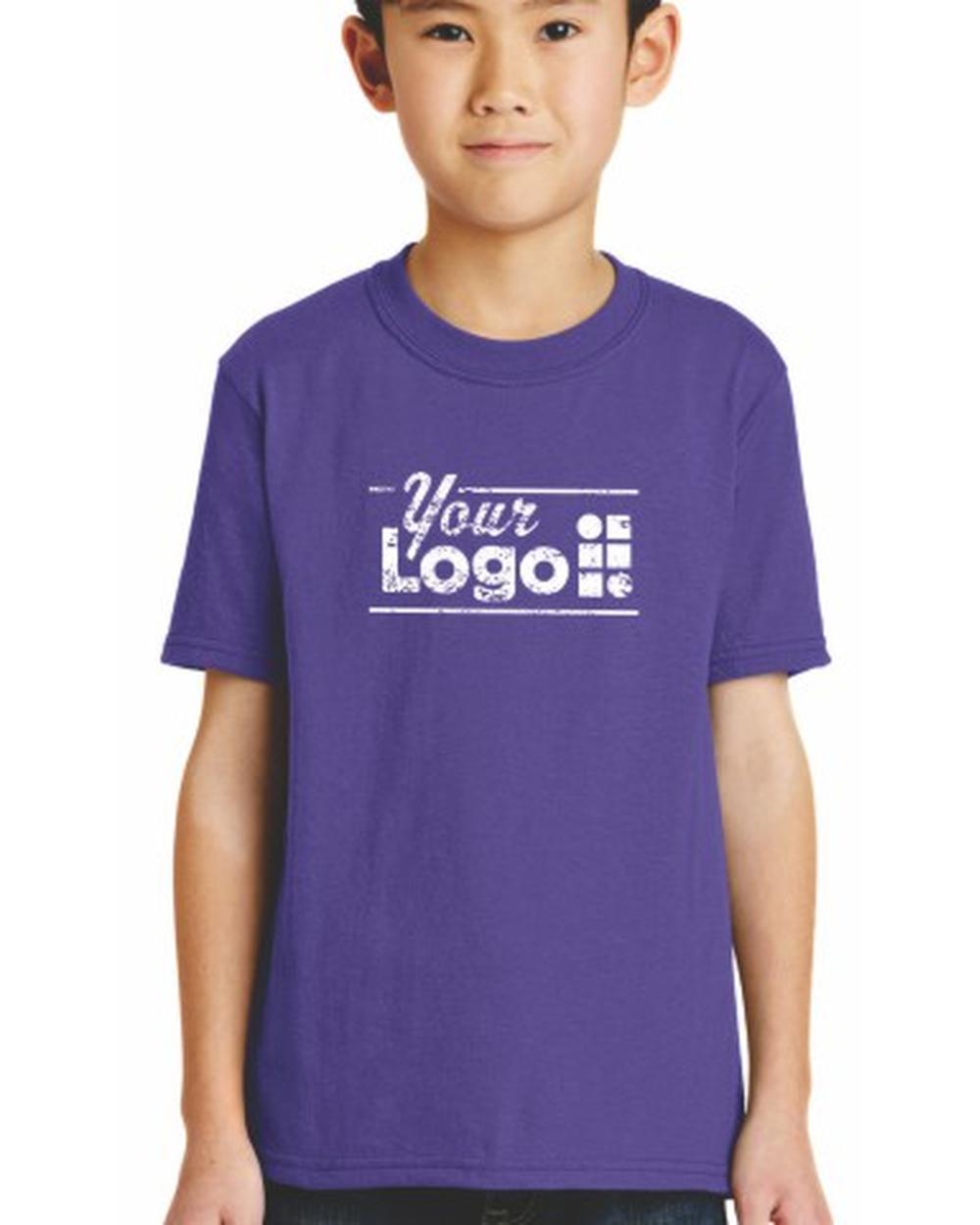 Port & Company S/S Blend Crewneck Custom T-Shirt, color: Purple