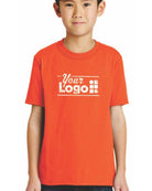 Port & Company S/S Blend Crewneck Custom T-Shirt, color: Safety Orange