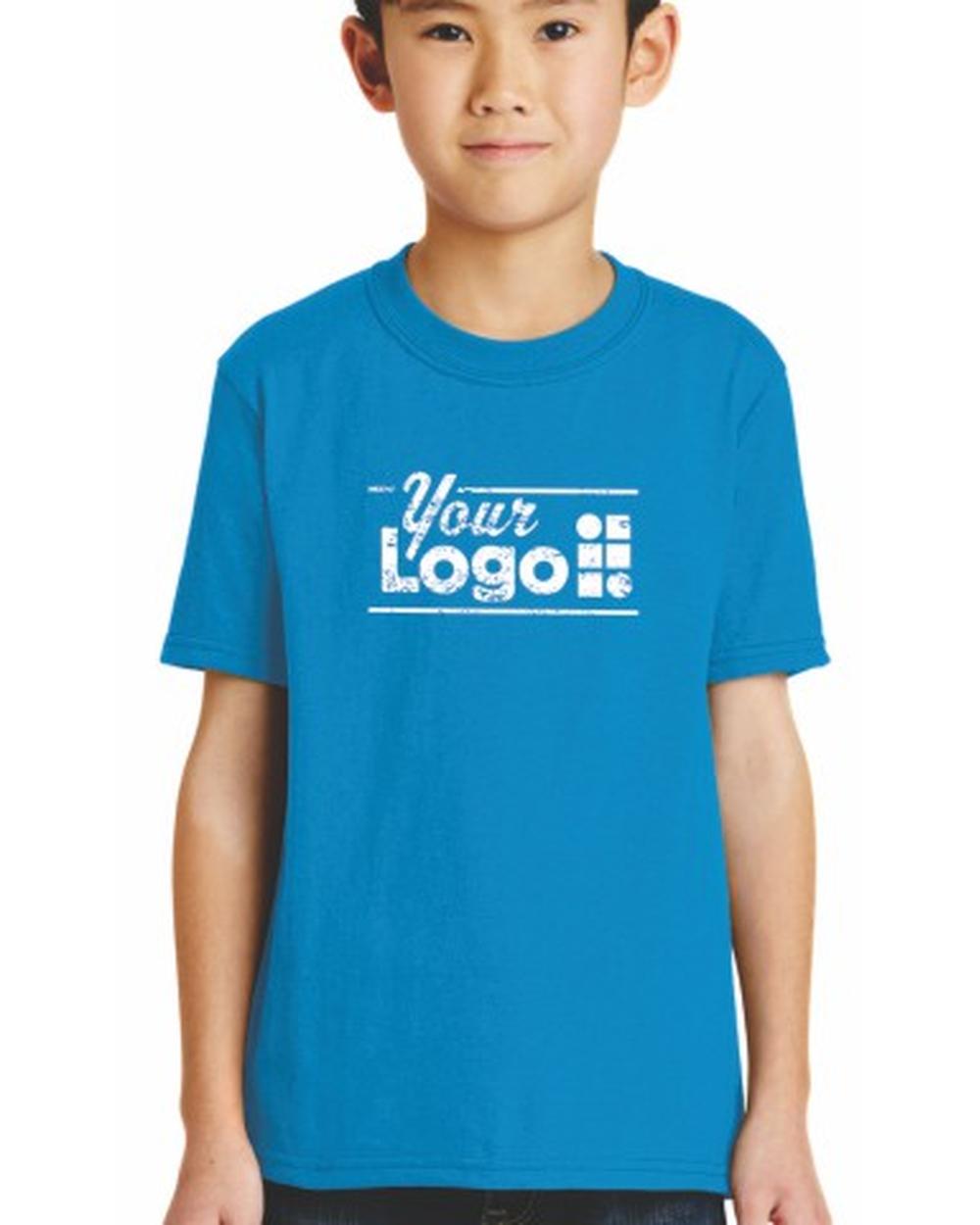 Port & Company S/S Blend Crewneck Custom T-Shirt, color: Sapphire