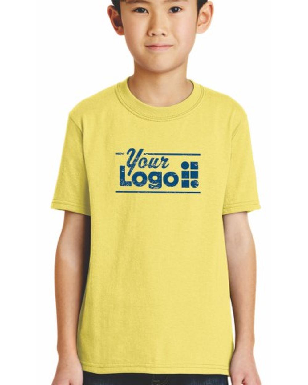 Port & Company S/S Blend Crewneck Custom T-Shirt, color: Yellow