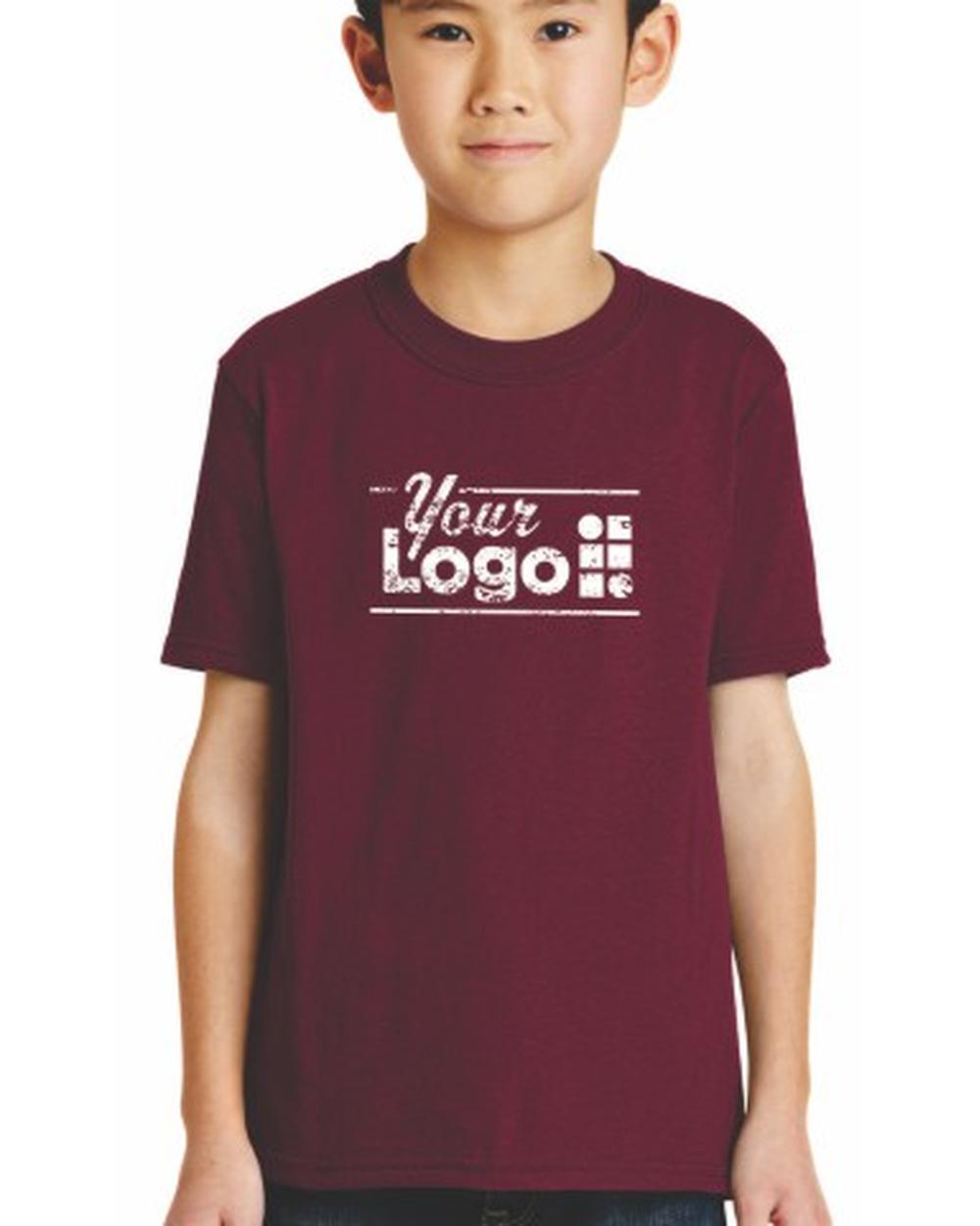 Port & Company S/S Blend Crewneck Custom T-Shirt, color: Cardinal