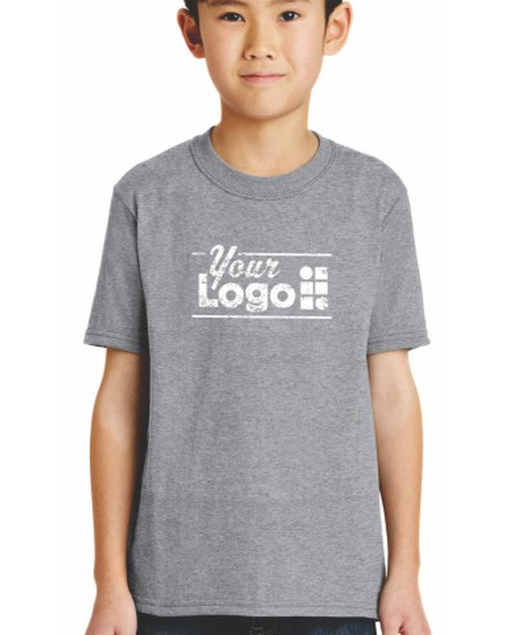 Port & Company S/S Blend Crewneck Custom T-Shirt, color: Athletic Heather