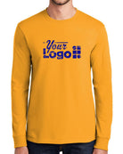 Port & Company L/S Essential Custom T-Shirt, color: Gold