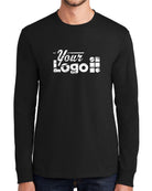 Port & Company L/S Essential Custom T-Shirt, color: Jet Black