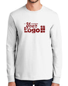 Port & Company L/S Essential Custom T-Shirt, color: White