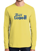 Port & Company L/S Essential Custom T-Shirt, color: Yellow